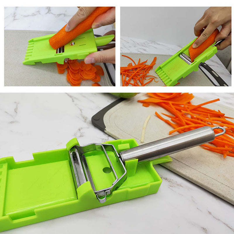 2-in-1 Vegetable Shredder & Slicer, Multi Double Knife Peeler | Bowlift