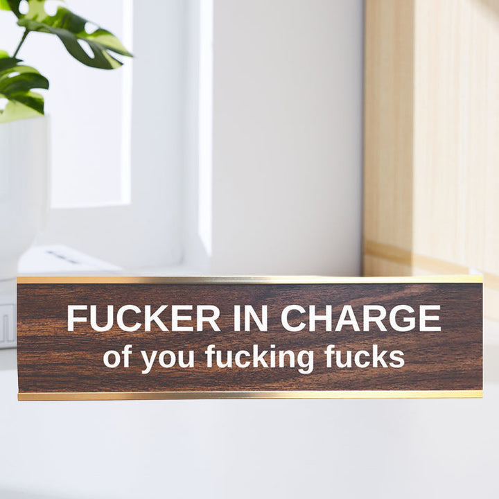 BowLift | Engraved Desk Sign With Gold Stand