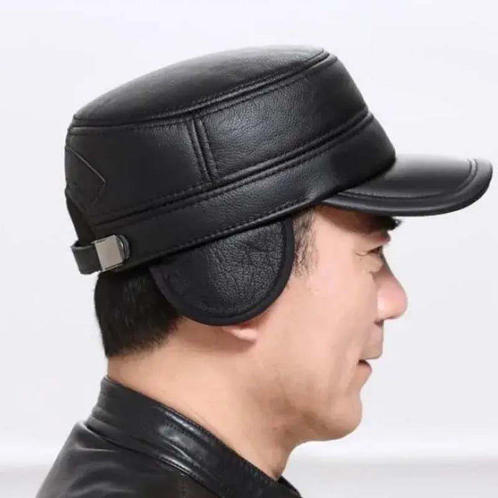 BowLift | New winter hat for men with lambskin ear protection flat visor