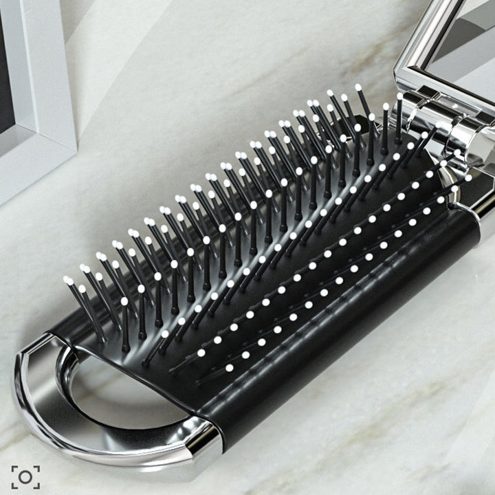 BowLift | MirrorFlex Travel Mirror Hair Brush | Foldable & Compact | Practical Styling on the Go