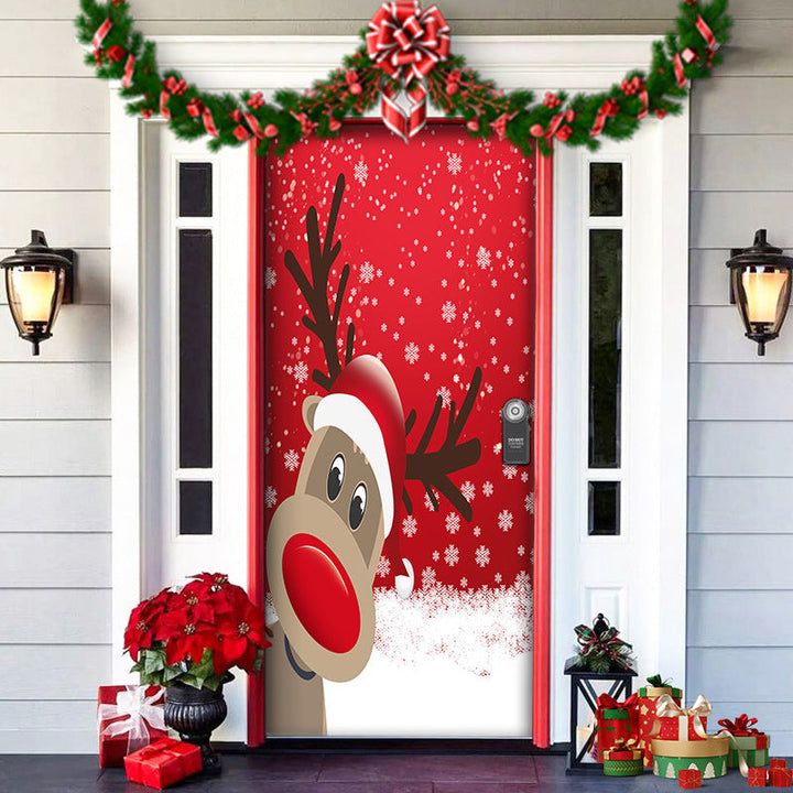 BowLift | Christmas Door Decoration | Fabric Door Cover | Washable & Reusable