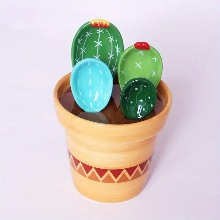 Prickly Cacti Measuring Set, Ceramic Measuring Spoons and Cups | Bowlift