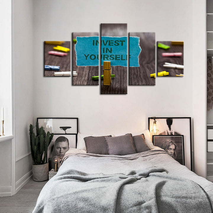 Invest In Yourself 5 Piece - Canvas Wall Art Painting | Bowlift