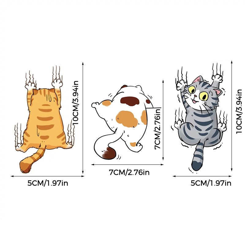 Cute cat comic stickers for cars | Bowlift