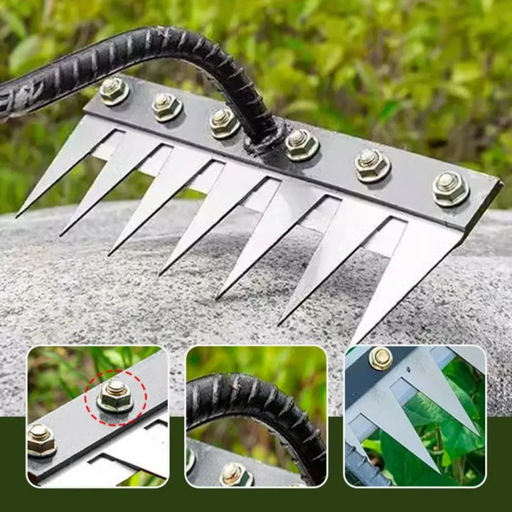 BowLift | Weeding Rake | Ultra-Durable Steel Teeth & Ergonomic Handle for Effortless Garden Maintenance