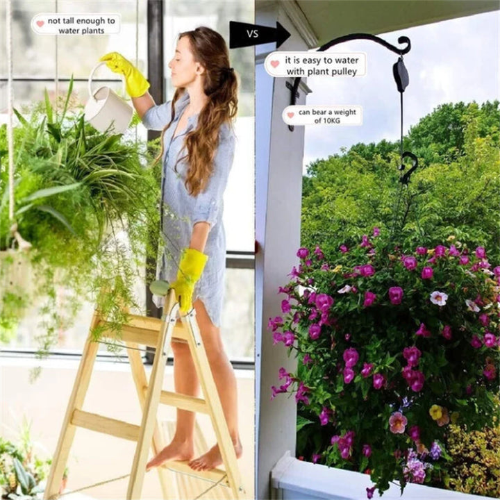 BowLift | Retractable Hook for Garden Pots, Bird Feeder