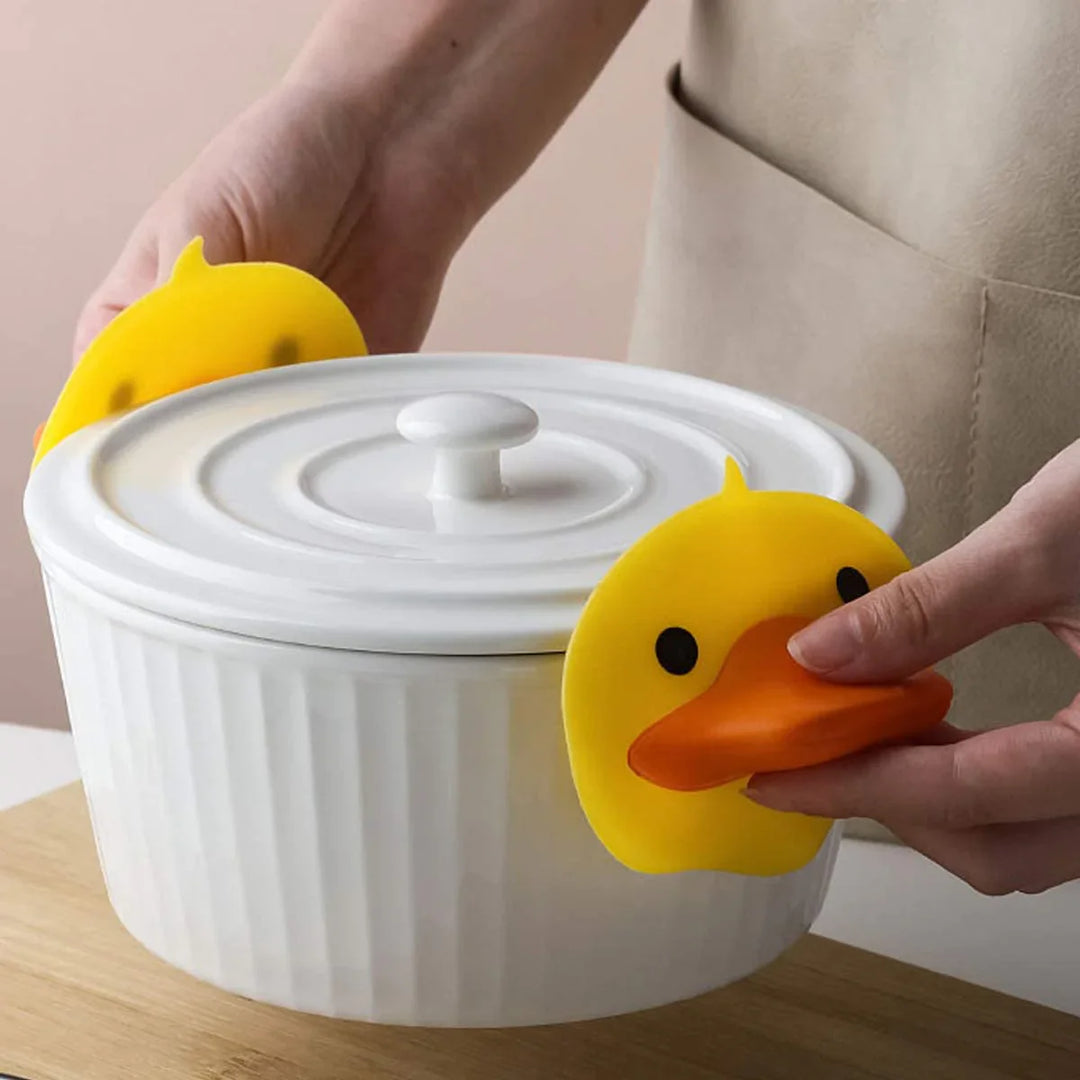 Silicone Mini Pot Holder Duck Shape Bowlift