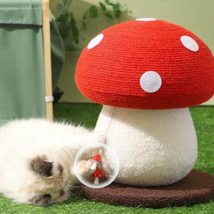 Sisal Fly Agaric Mushroom Cat Scratching Post Bowlift