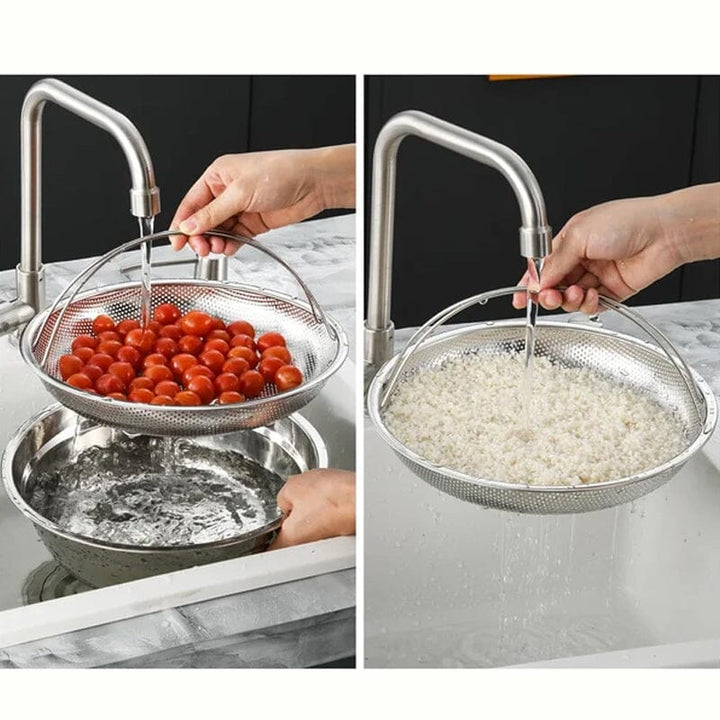 Multi-function Stainless Steel Steamer Drain Basket with Handle | Bowlift