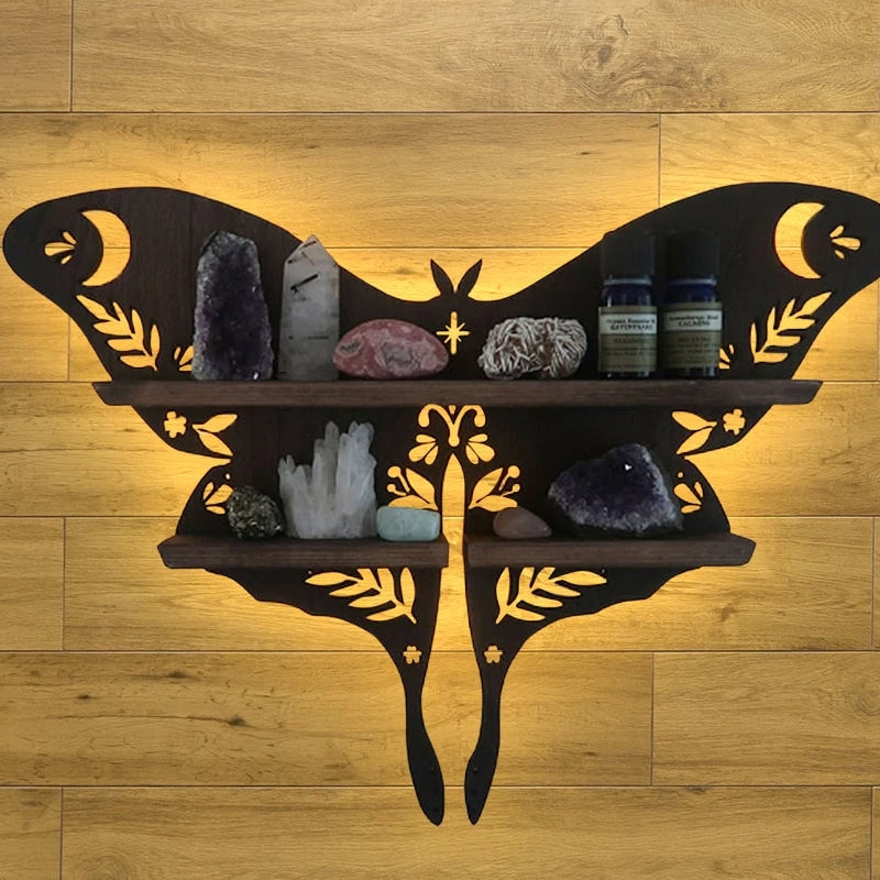 Luna Moth Lamp Crystal Shelves | Bowlift