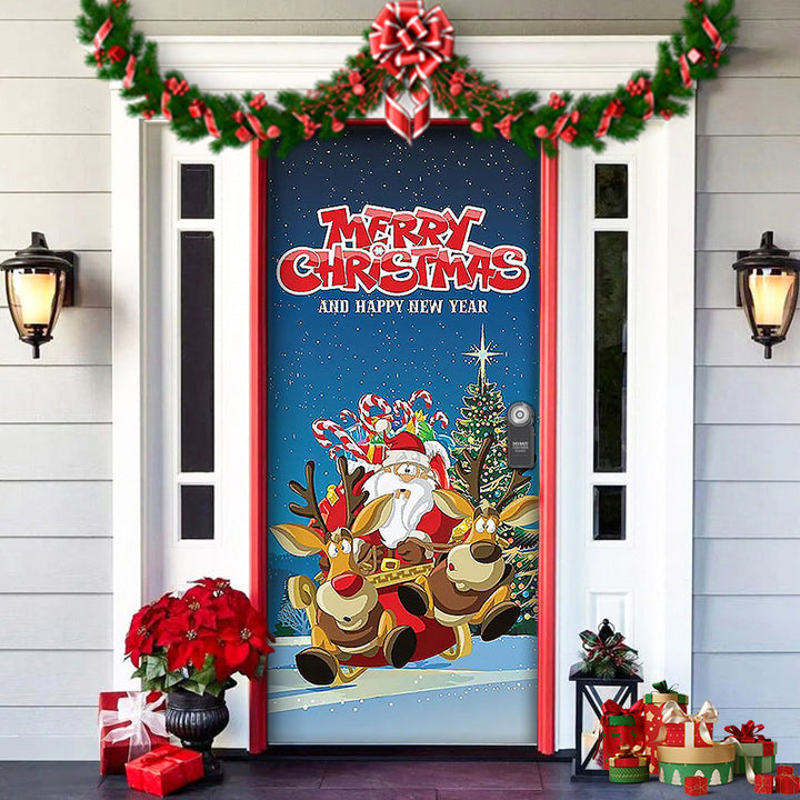 BowLift | Christmas Door Decoration | Fabric Door Cover | Washable & Reusable