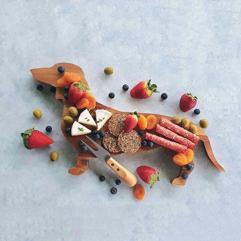 BowLift | Wooden Dachshund Dog Serving Tray
