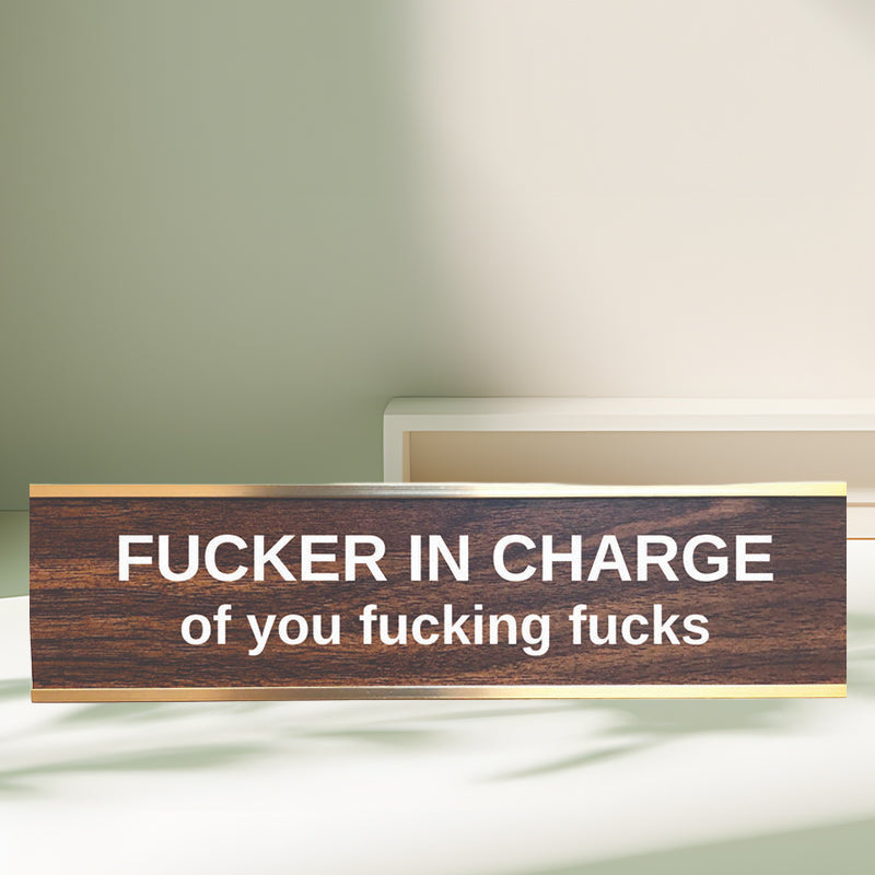 BowLift | Engraved Desk Sign With Gold Stand