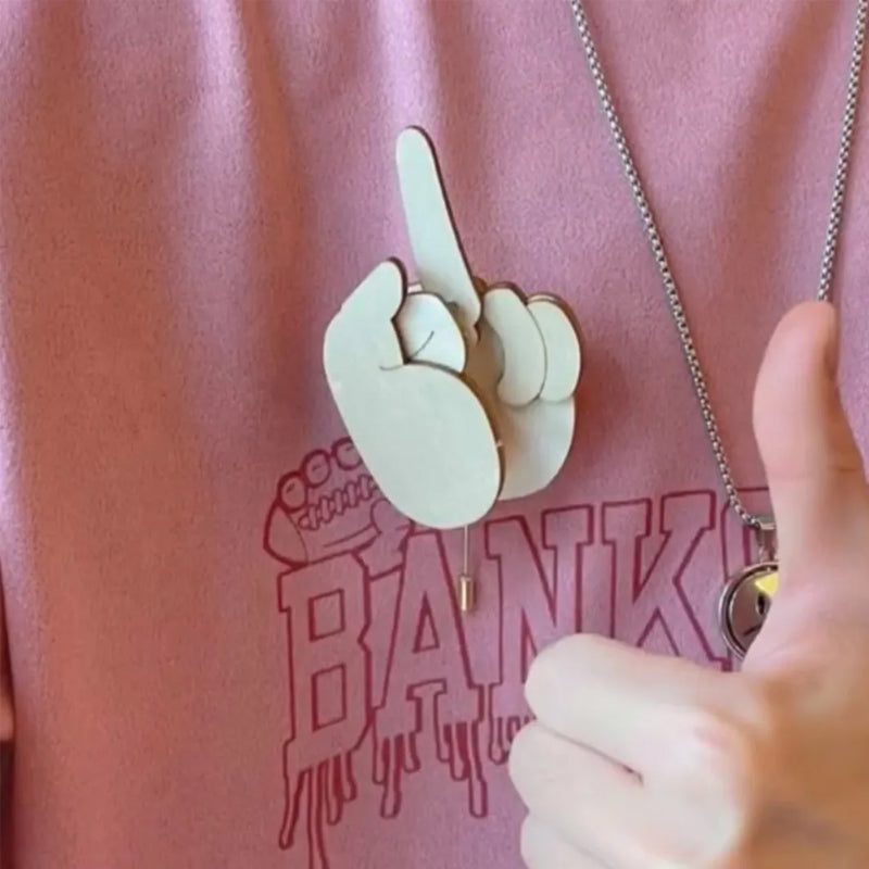 BowLift | Funny Wooden Finger Brooch