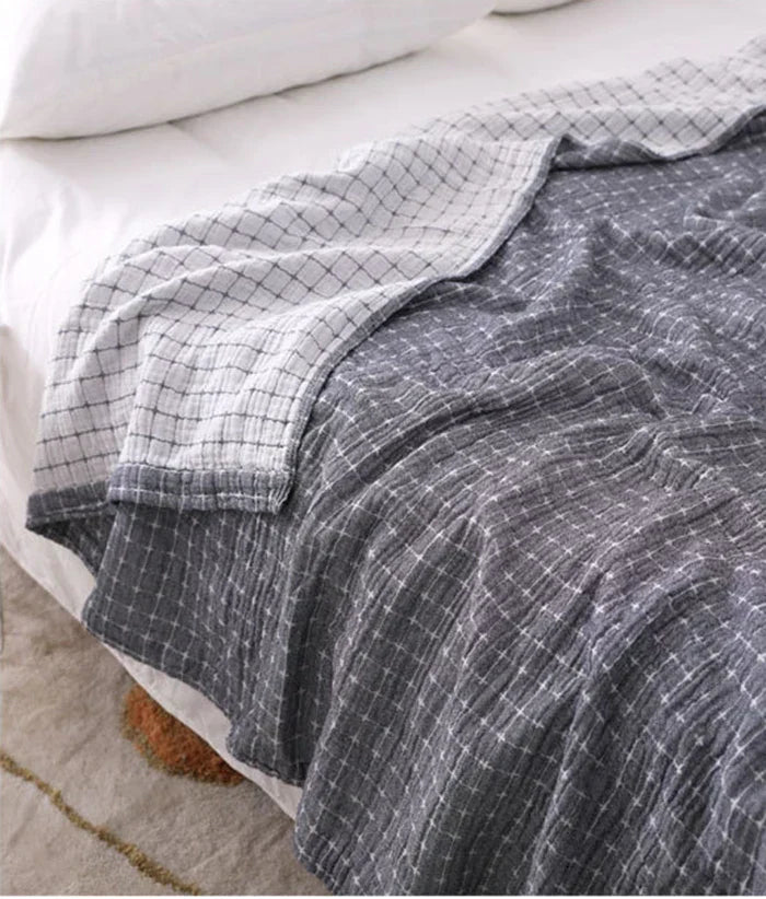 BowLift | Simple Casual Cotton Blanket in Checkered Design – Soft and Comfortable for Your Home