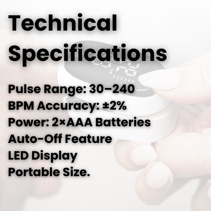 BowLift | Fingertip Pulse Oximeter | Fast, Accurate Blood Oxygen Monitor with LED Display for Home Health Tracking