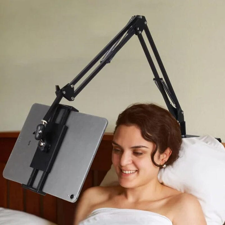 Hidden, extendable table tablet and phone holder | Bowlift