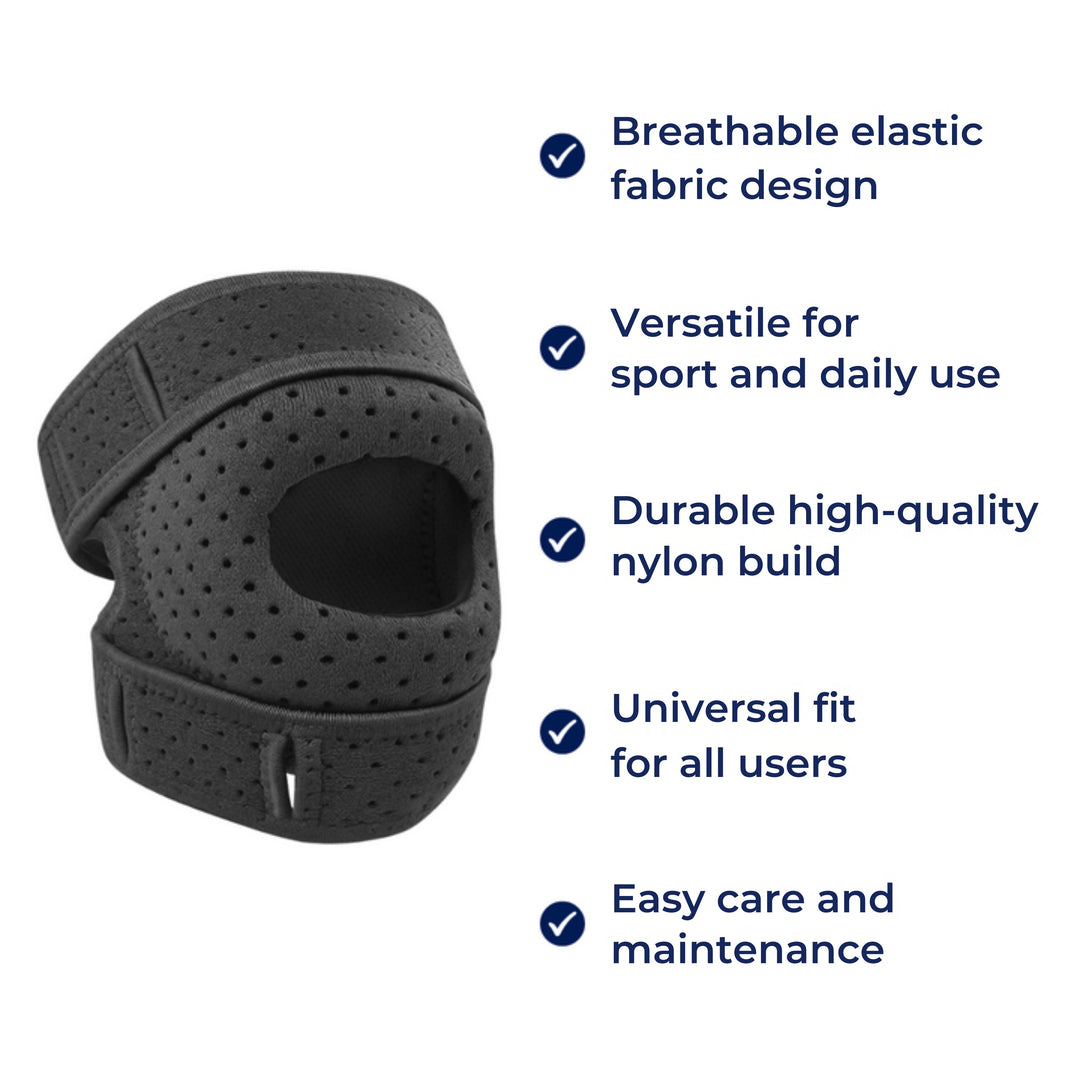 Knee Pain Relief – Breathable Elastic Support – Adjustable Non Slip Strap – Running Training Daily Use Bowlift