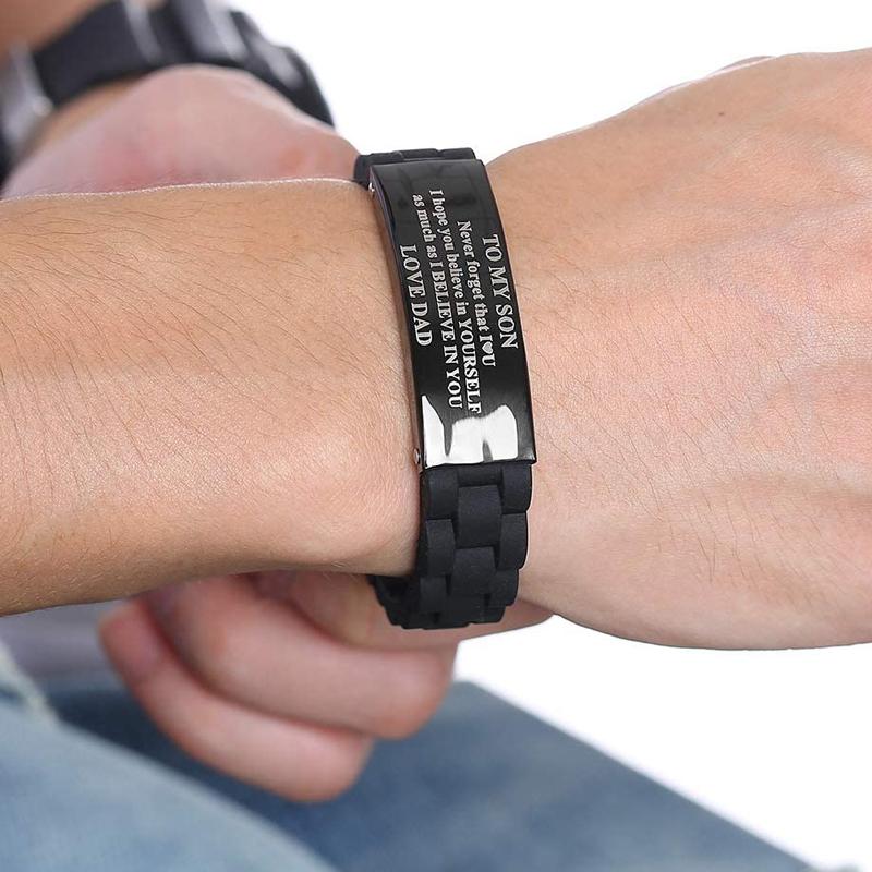 BowLift | Silicone bracelet with stainless steel plate