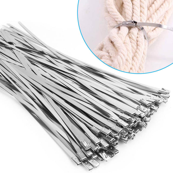BowLift | Multi-Purpose Locking Cable Metal Zip Ties (100 PCs)