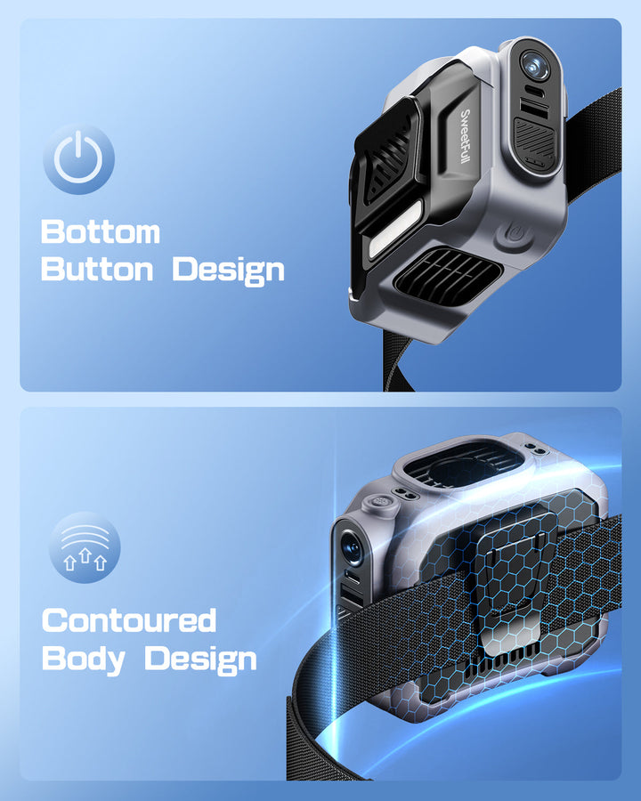 10000mAh Waist fan,Portable Belt Clip on Personal Fan | Bowlift
