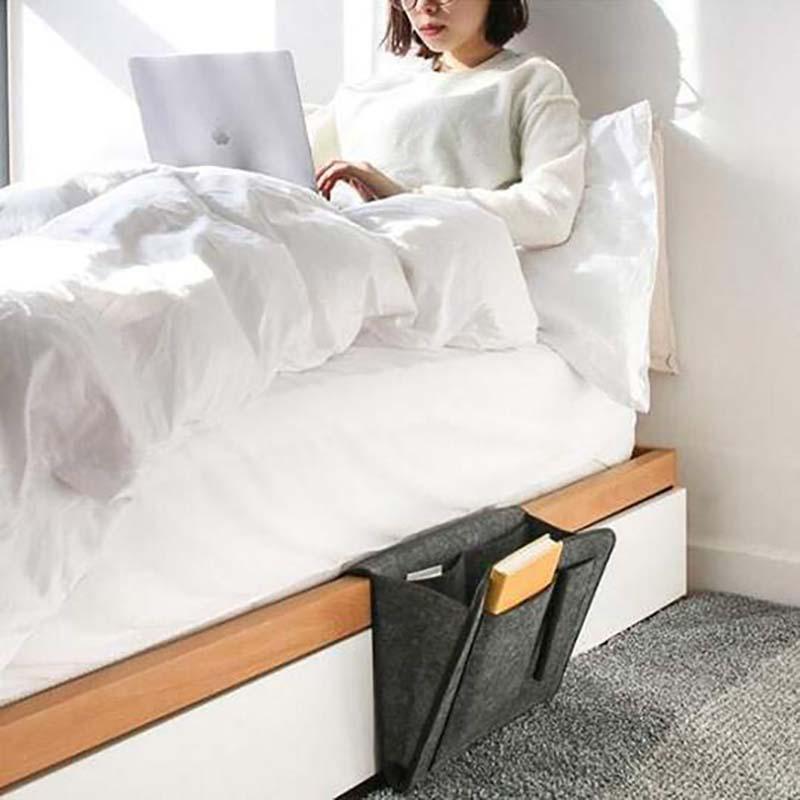 BowLift | Felt Bed Hanging Organizer Bag for Bed Sofa Desk