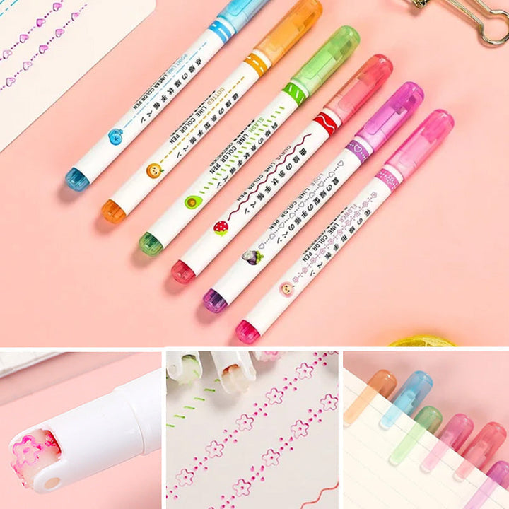 BowLift | BEST GIFTS FOR CHILDREN - Dual Tip Markers with 6 different curve shapes fine tips