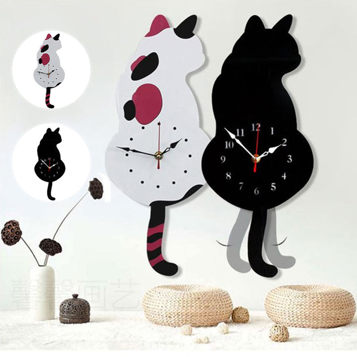 Nordic Cat Wagging Tail Wall Clock | Bowlift