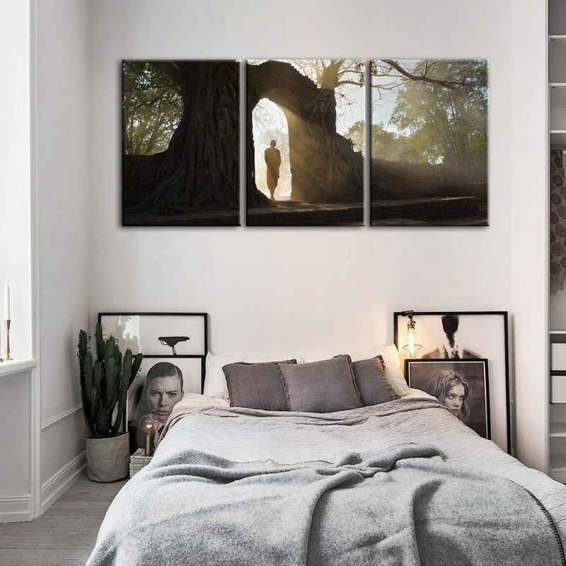 Lone Man Nature-Canvas Wall Art Painting 3 Pieces | Bowlift