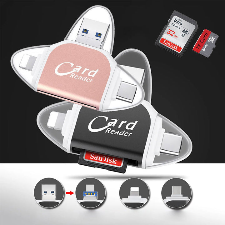 BowLift | New Multi-Port 4 in 1 Universal SD TF Card Reader