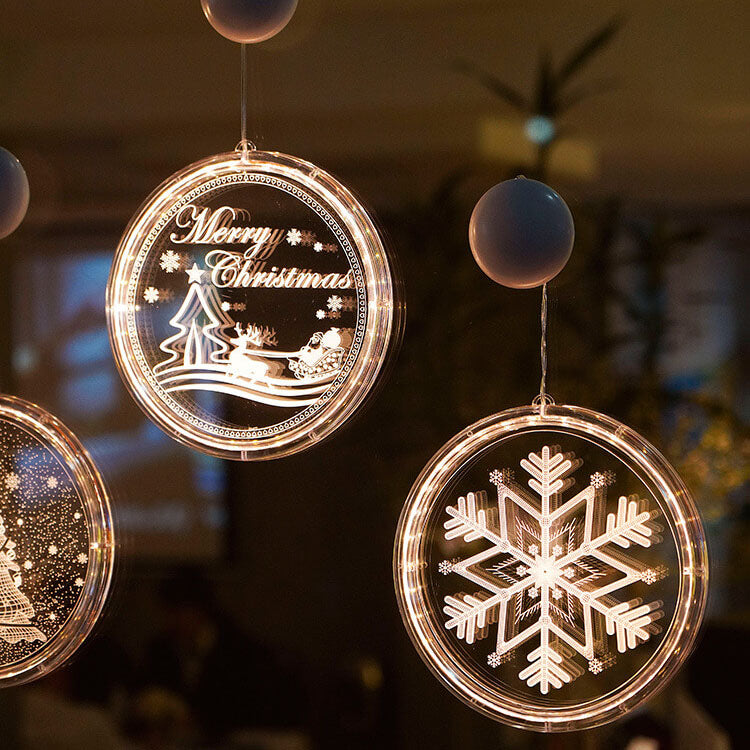 BowLift | Christmas LED Acrylic Decoration Round Suction Cup Light