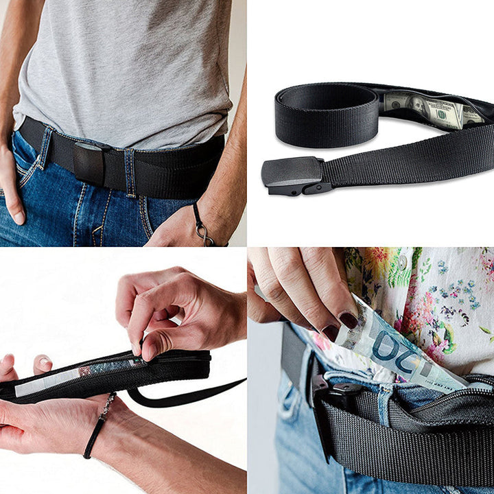Anti-theft belt with hidden wallet | Bowlift