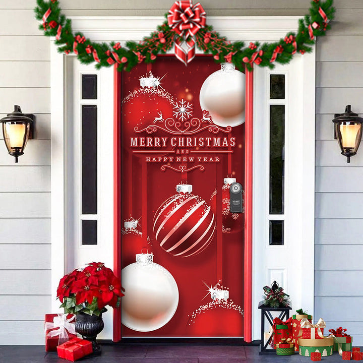 BowLift | Christmas Door Decoration | Fabric Door Cover | Washable & Reusable