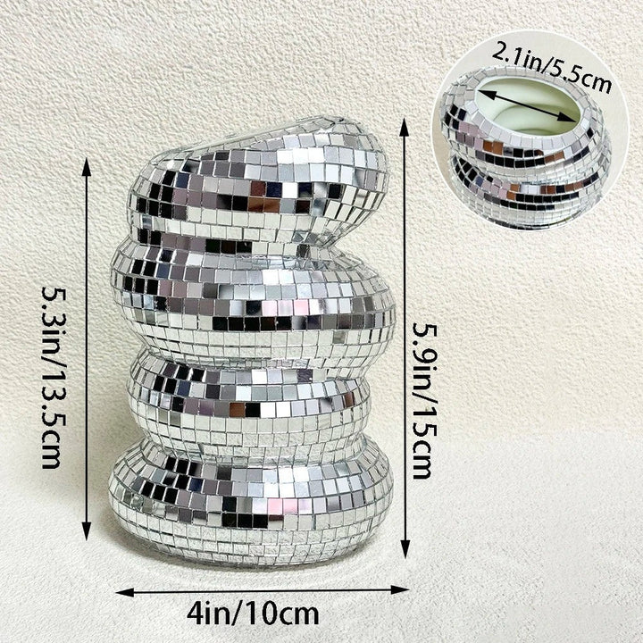 Mirror-clad disco vase with retro charm and modern flair Bowlift