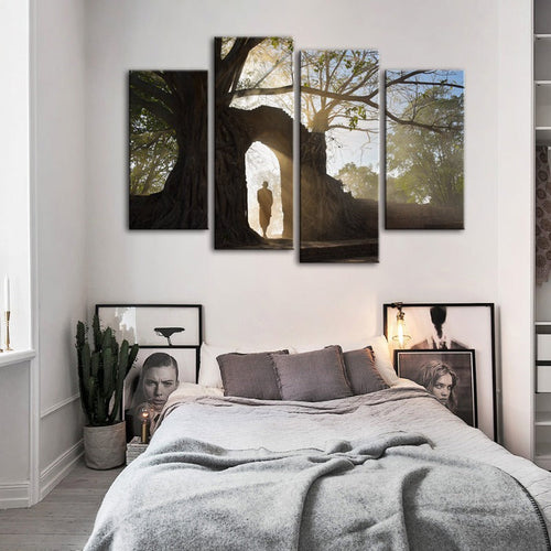 4 Piece Lone Man Nature - Canvas Wall Art Painting | Bowlift