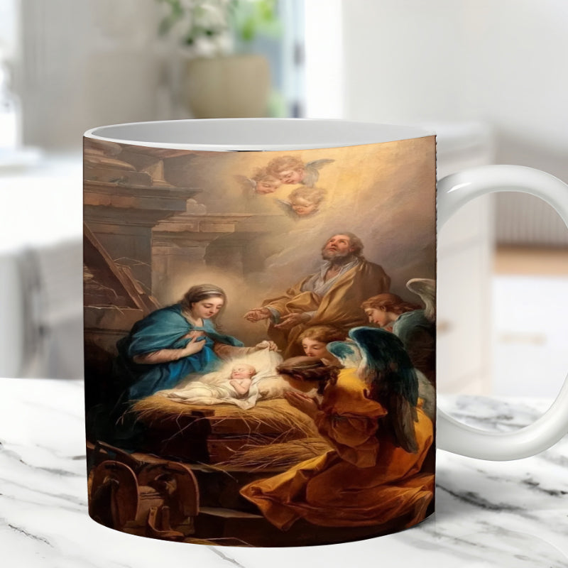 BowLift | Vintage Christmas Nativity Scene Mug