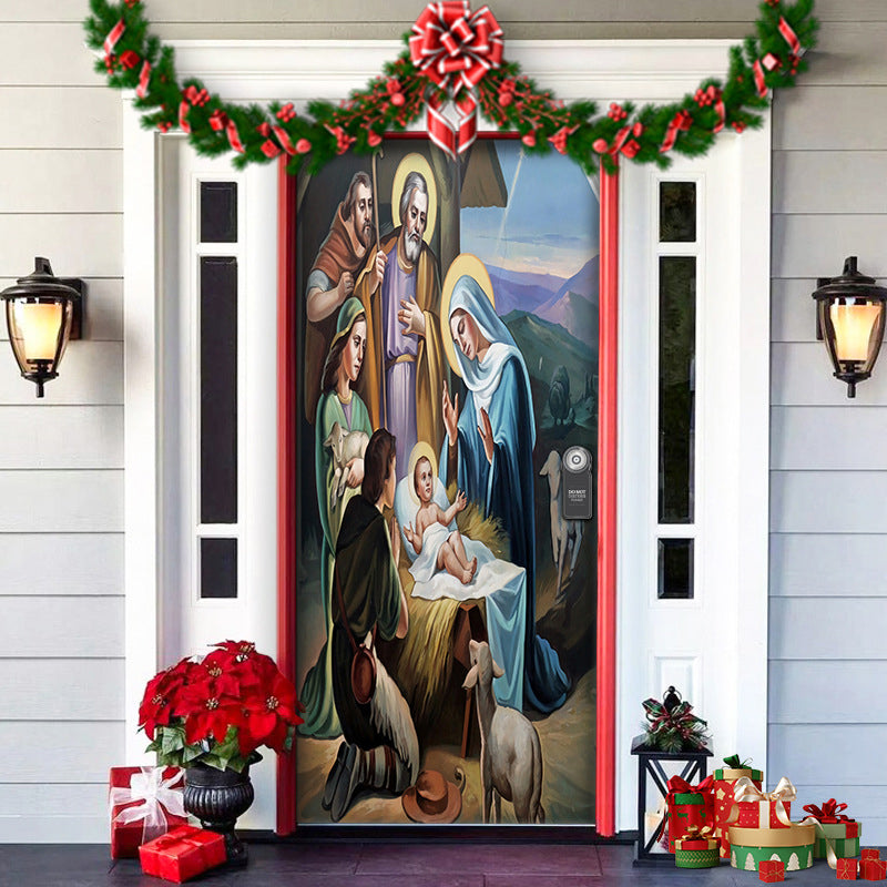 BowLift | Christmas Door Decoration | Fabric Door Cover | Washable & Reusable