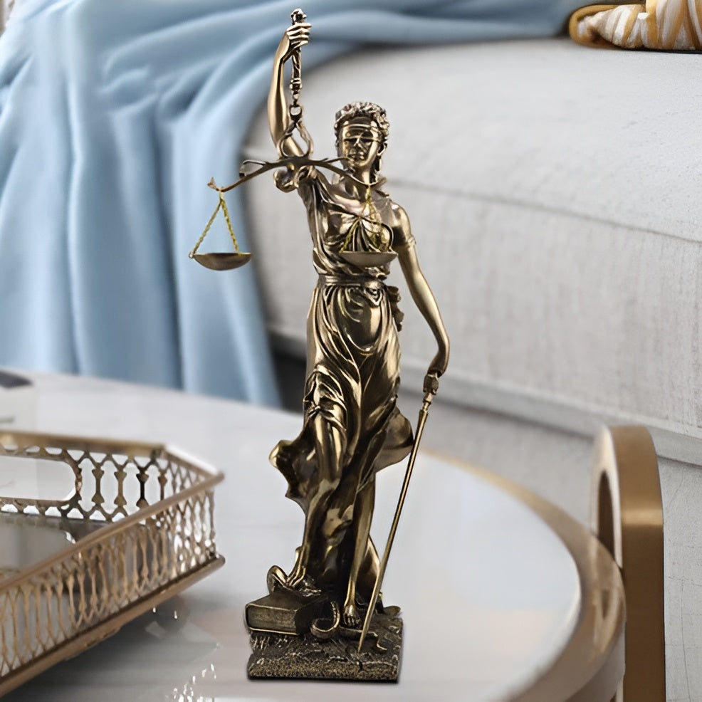 Statue of the Goddess of Justice – An elegant decorative sculpture of Justitia | Bowlift