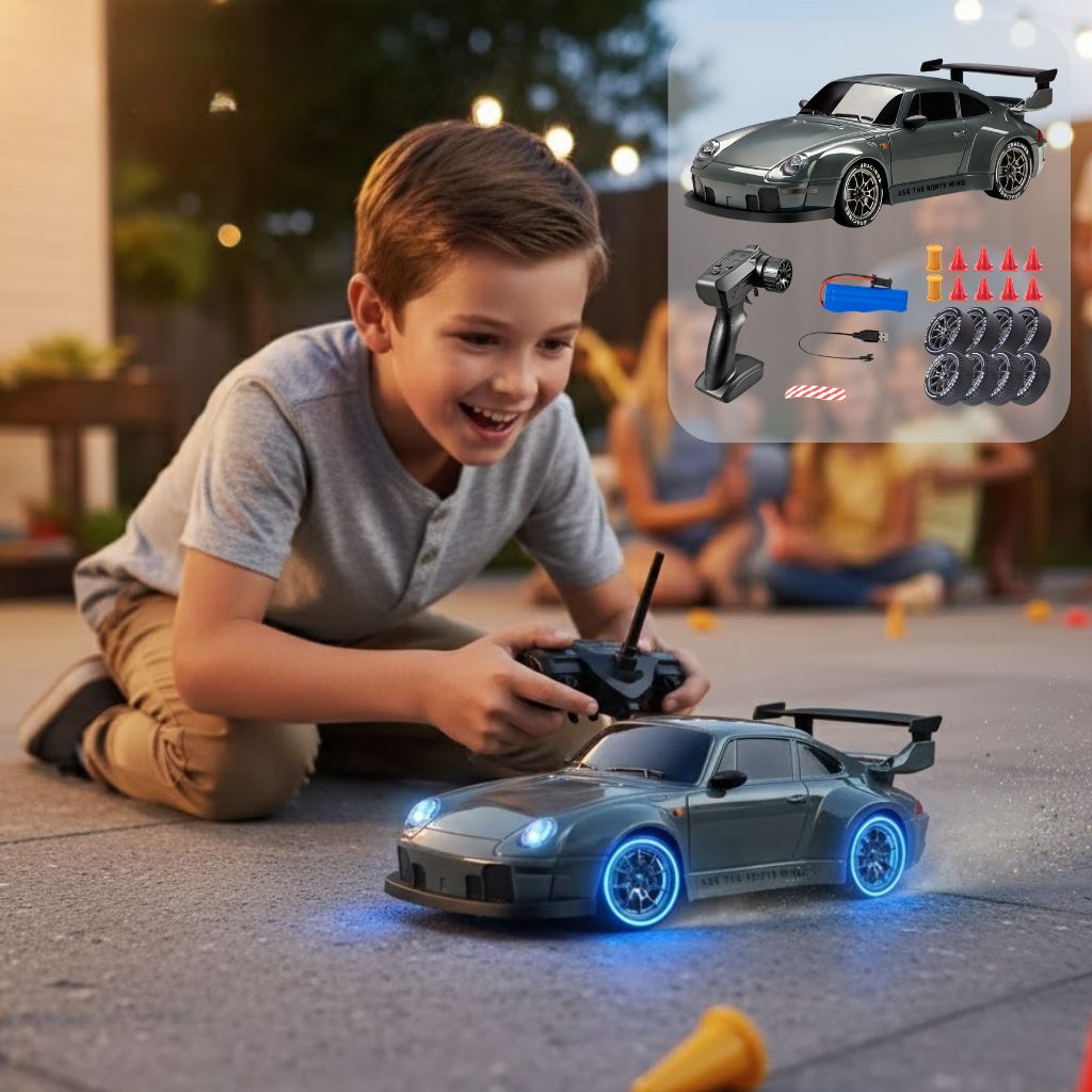 BowLift | 1:24 RC Drift Car | 4WD, LED Wheels & USB Rechargeable for Indoor and Outdoor Racing Fun