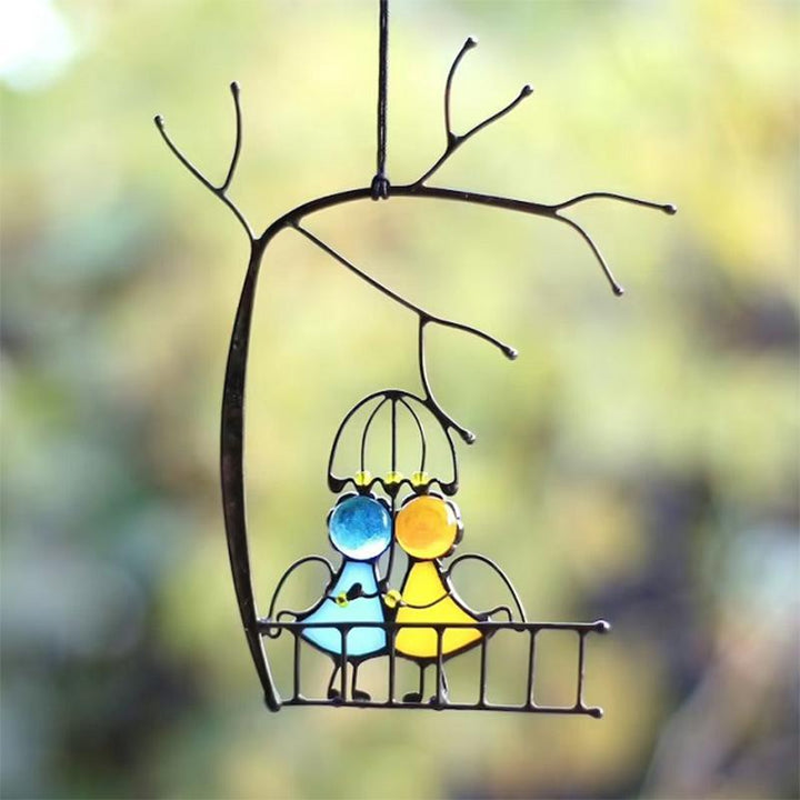 BowLift | Stained Glass Sun Catcher – Hand-Painted Hanging Angel Window Ornament