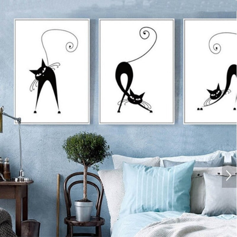 Dancing Cats - Canvas Wall Art Painting | Bowlift