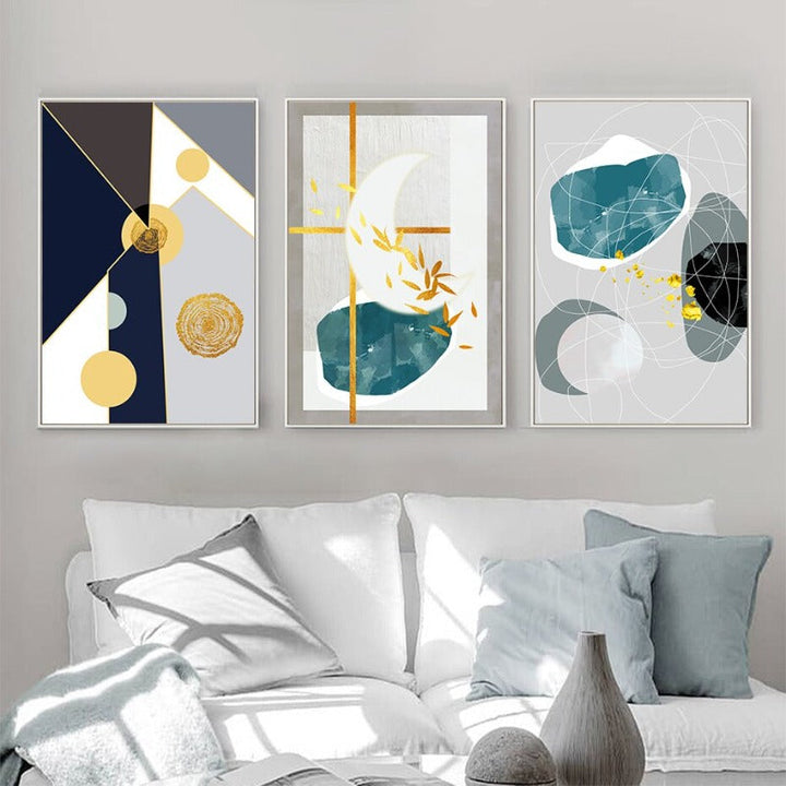 Geometric Colorful Designs - Canvas Wall Art Painting | Bowlift