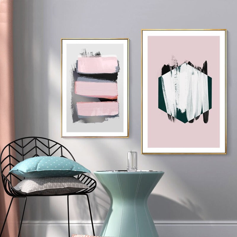 Pink Watercolor Ink - Canvas Wall Art Painting | Bowlift