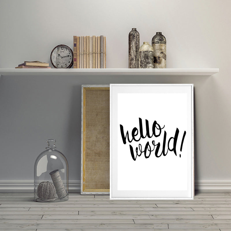 Hello World Nursery Quote - Canvas Wall Art Painting | Bowlift