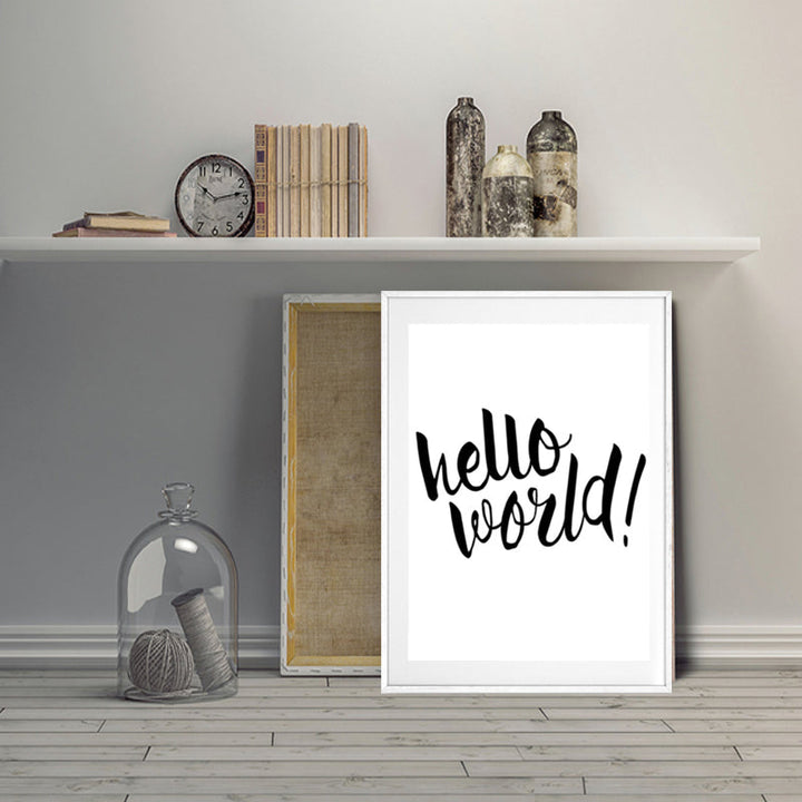 Hello World Nursery Quote - Canvas Wall Art Painting | Bowlift
