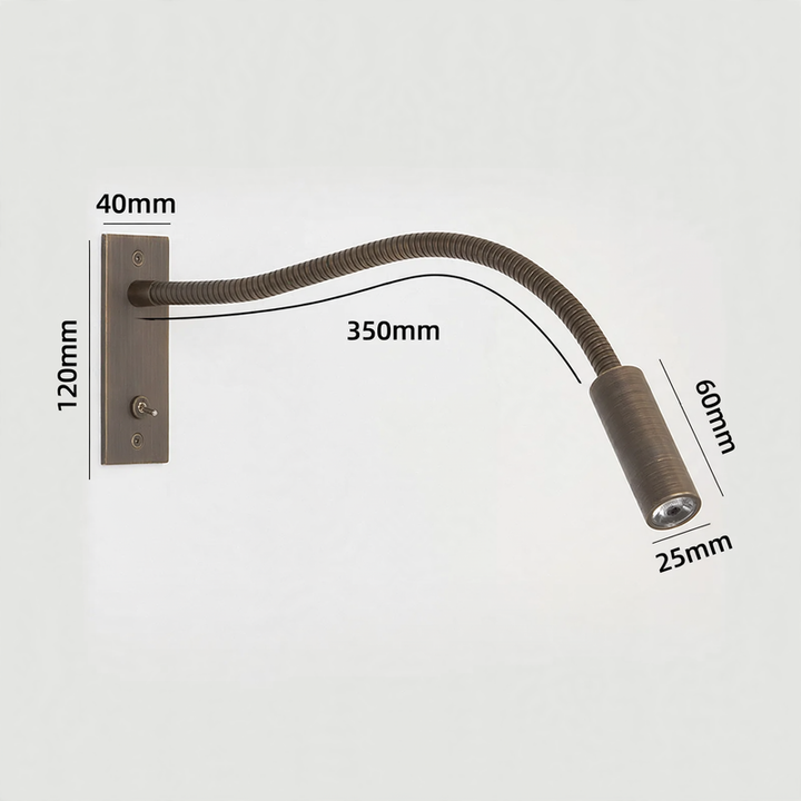 Modern LED wall lamp with flexible gooseneck