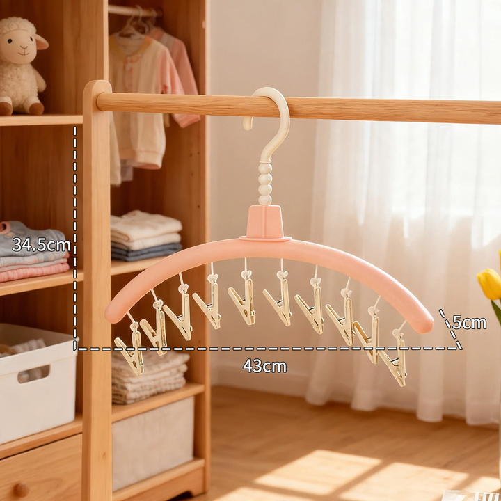 Cartoon laundry rack bell with clips