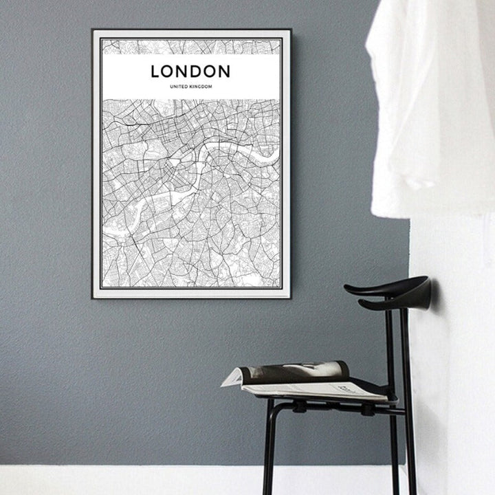 London Map Landscape - Canvas Wall Art Painting | Bowlift