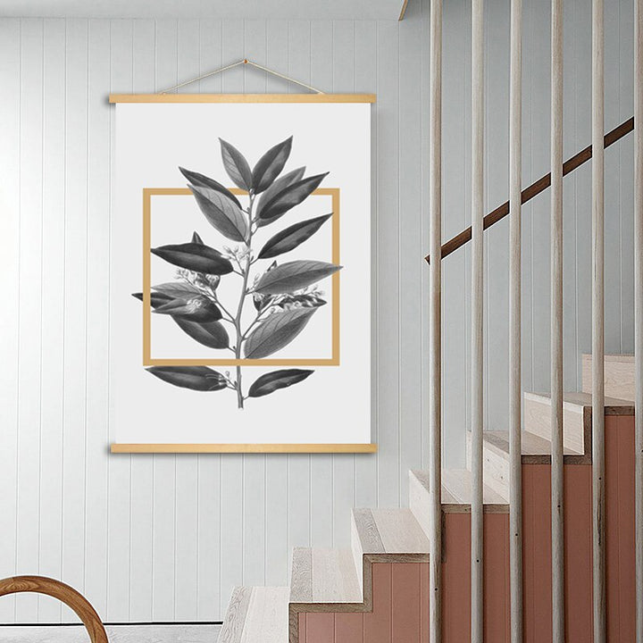 Grey Flowers Geometric Nordic Prints Posters - Canvas Wall Art Painting | Bowlift