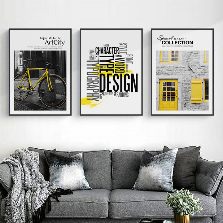 Modern Yellow City Life Landscape Paintings - Canvas Wall Art Painting | Bowlift